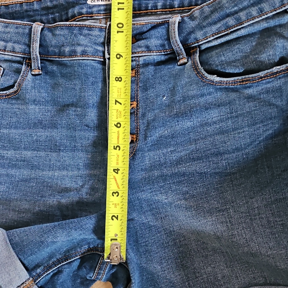 Old Navy button fly High Rise Blue Denim Shorts 10 - Picture 3 of 4